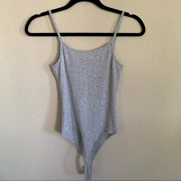 Dip Heather Gray Ribbed Bodysuit - Picture 3 of 9